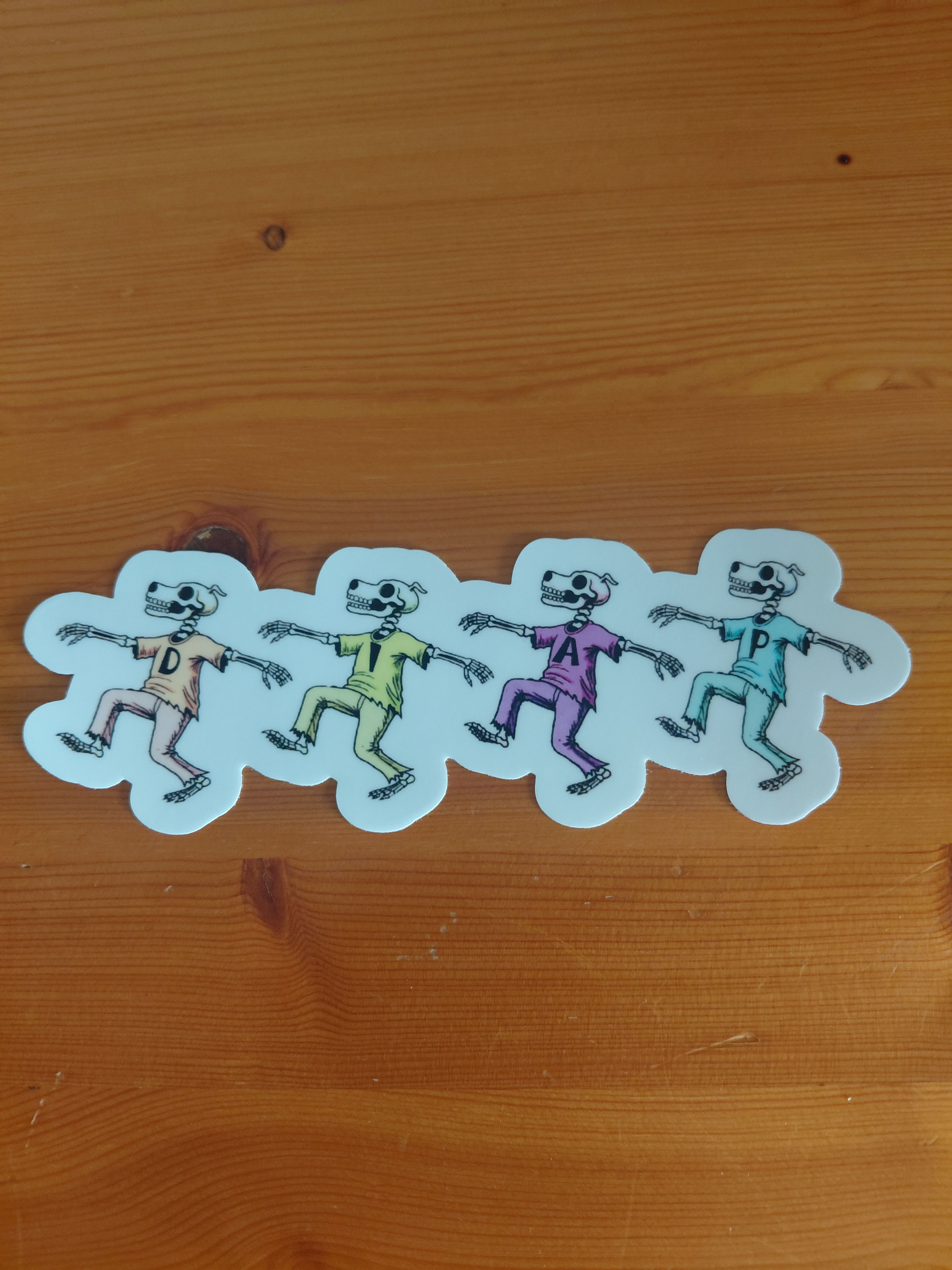 Dogs in a Pile Dancing Dogs Skeleton sticker