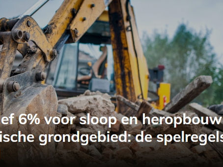 ​BTW-tarief 6% voor sloop en heropbouw
