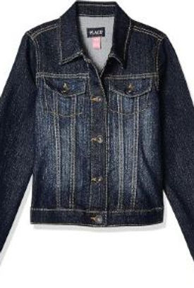 The Children's Place girls' basic denim jacket in medium wash.
