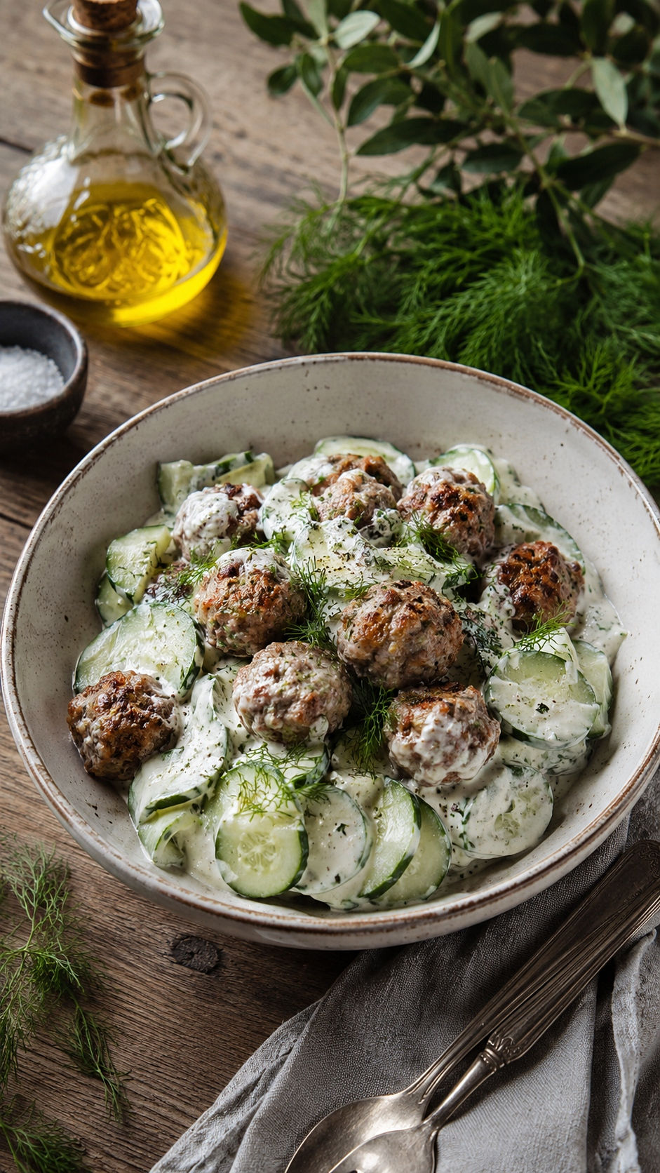 Fleischküchle mit Gurkensalat