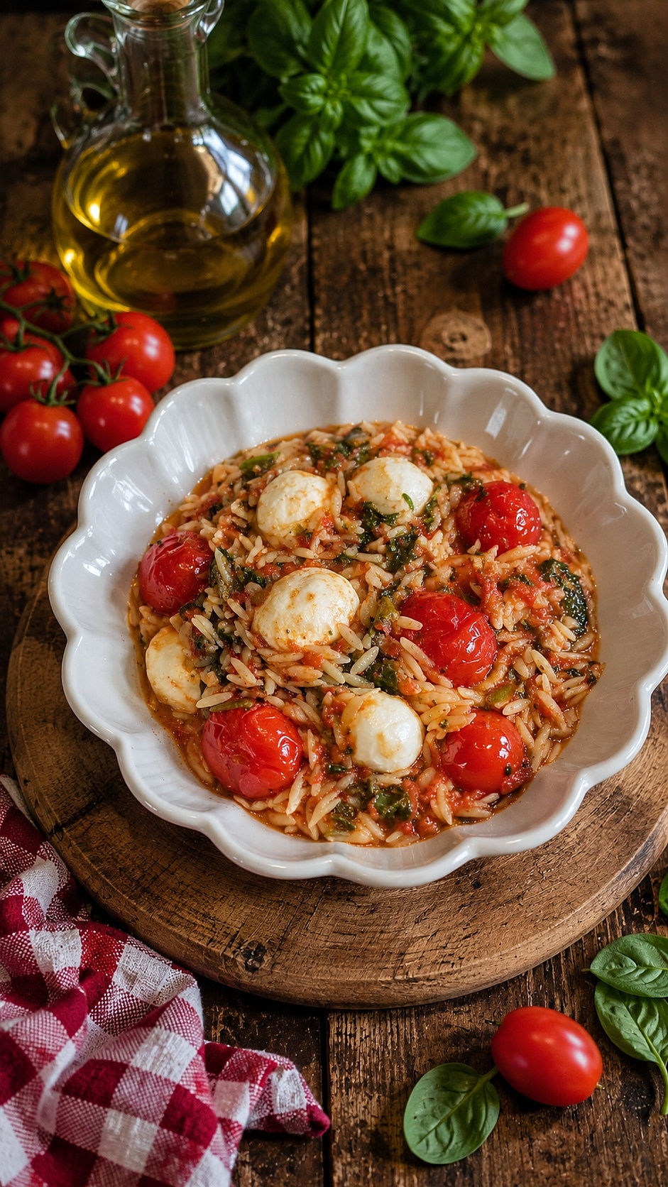 Reisnudelpfanne mit Tomaten, Spinat und Mozzarella – Einfaches Sommerrezept in 30 Minuten