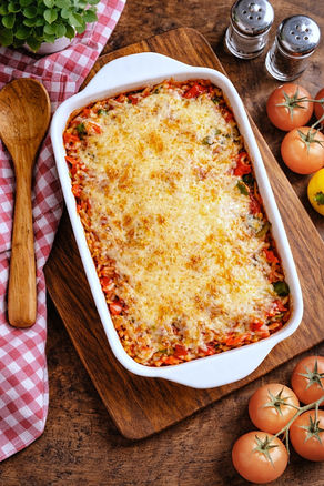 Paprika Tomaten Reis Auflauf