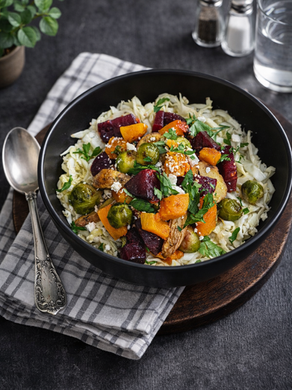 Spitzkohl mit Ofengemüse