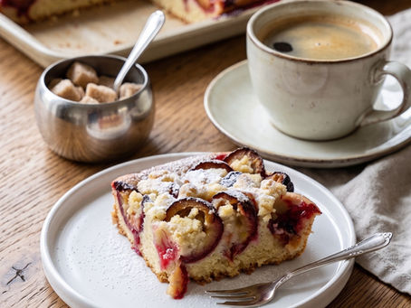 Blech-Zwetschgenkuchen mit Rührteig und Streuseln