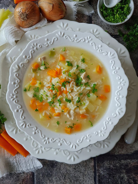 Reissuppe mit Hähnchen