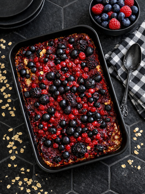 Oatmeal-Auflauf mit Beeren – eine gesunde Frühstücksidee