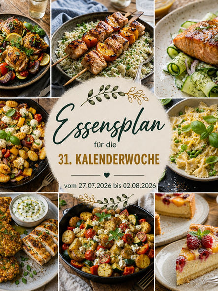 Essensplan KW 31 – Sommerlich, unkompliziert & lecker