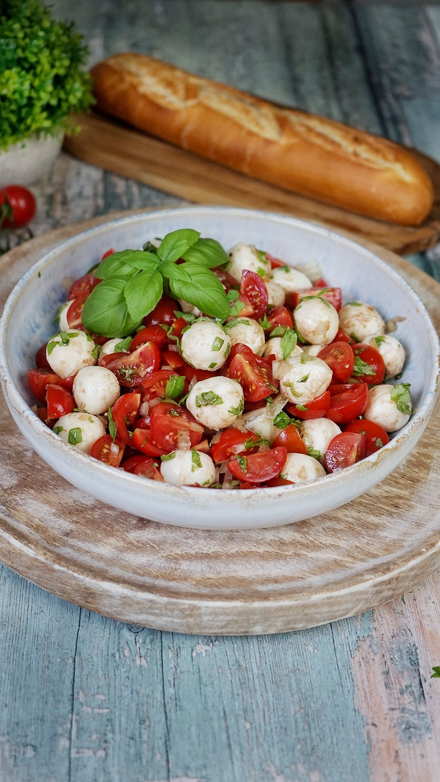Tomaten Mozzarella Salat mit Balsamico Dressing
