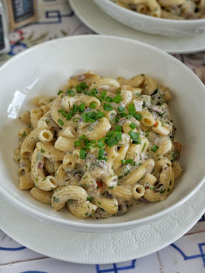 Tag 19: Pasta mit cremiger Champignonsoße/30 Tage, 30 vegetarische Rezepte