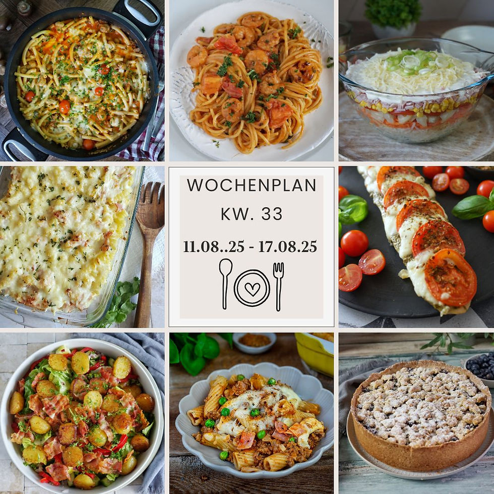 Essensplan für die 33. KW