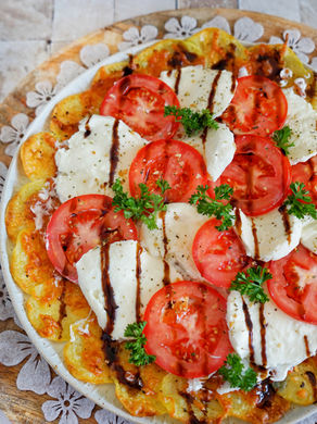 Tag 25: Kartoffelpizza mit Tomaten & Mozzarella /30 Tage, 30 vegetarische Rezepte – 