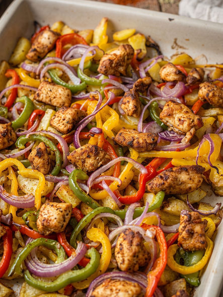 Kartoffel-Gyros-Blech mit Paprika und Zwiebeln – mein herzhaftes Feierabendblech