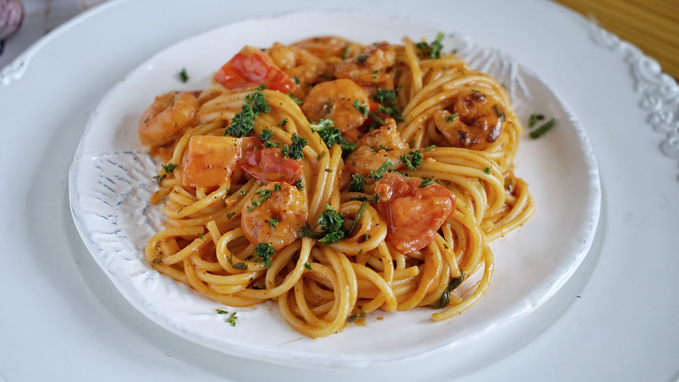 Cremige Pasta mit Garnelen