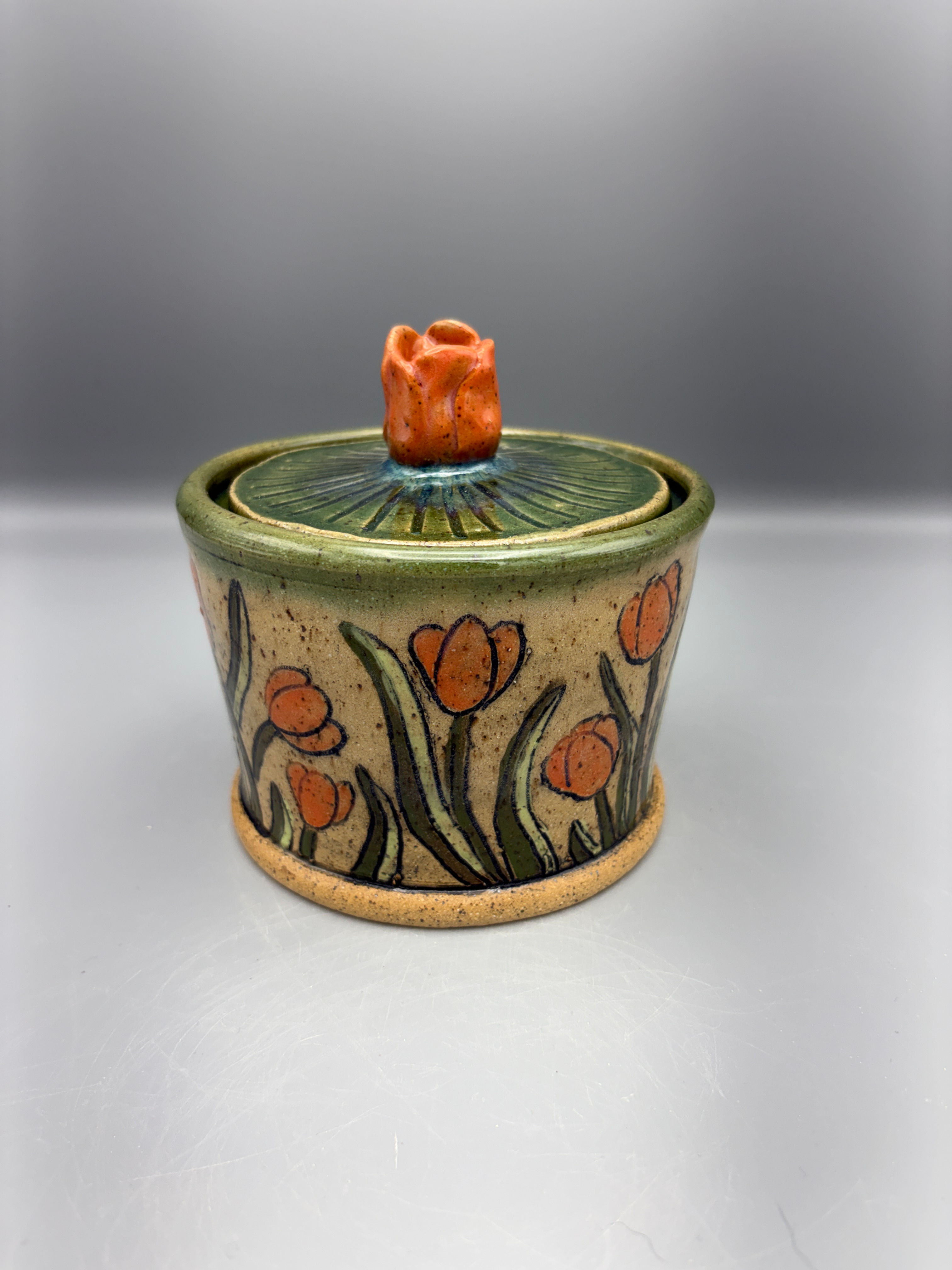 Tulip Garden Lidded Pot