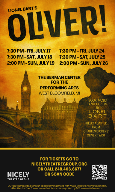 OLIVER! Twists into The Berman Center this Summer with Nicely Theatre Group