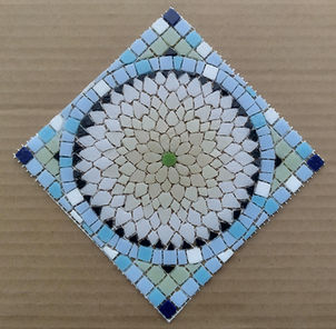 mesh mount mosaic of a white carnation