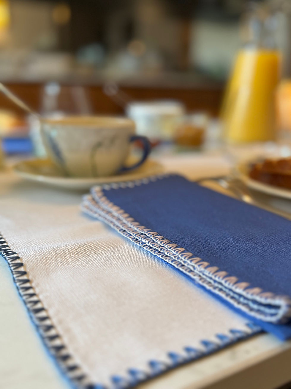Miniature : Set de table en lin bleu SAVANNE