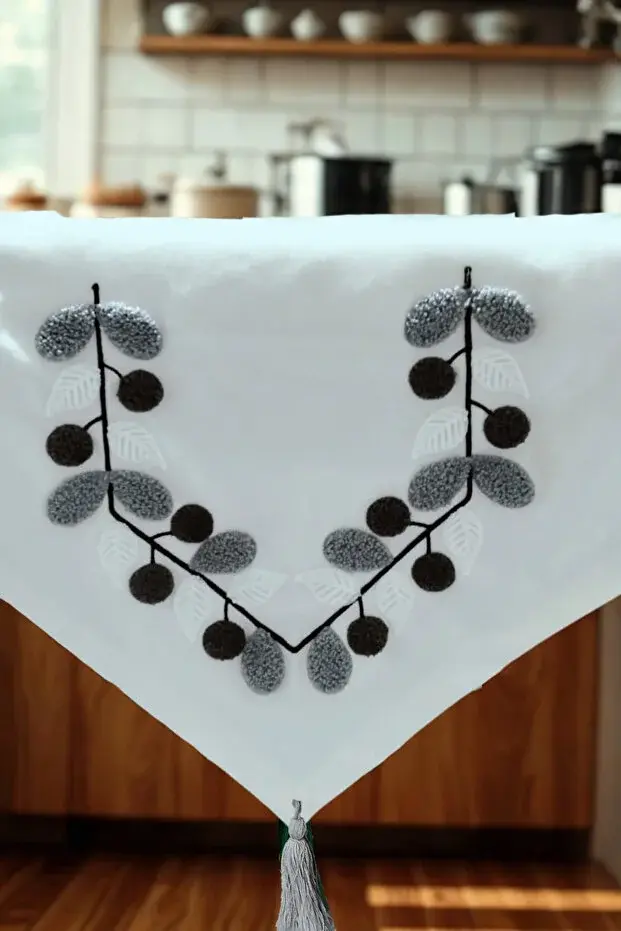 Küçük resim: Punch Nakışlı Runner | 1 Adet 110*40cm