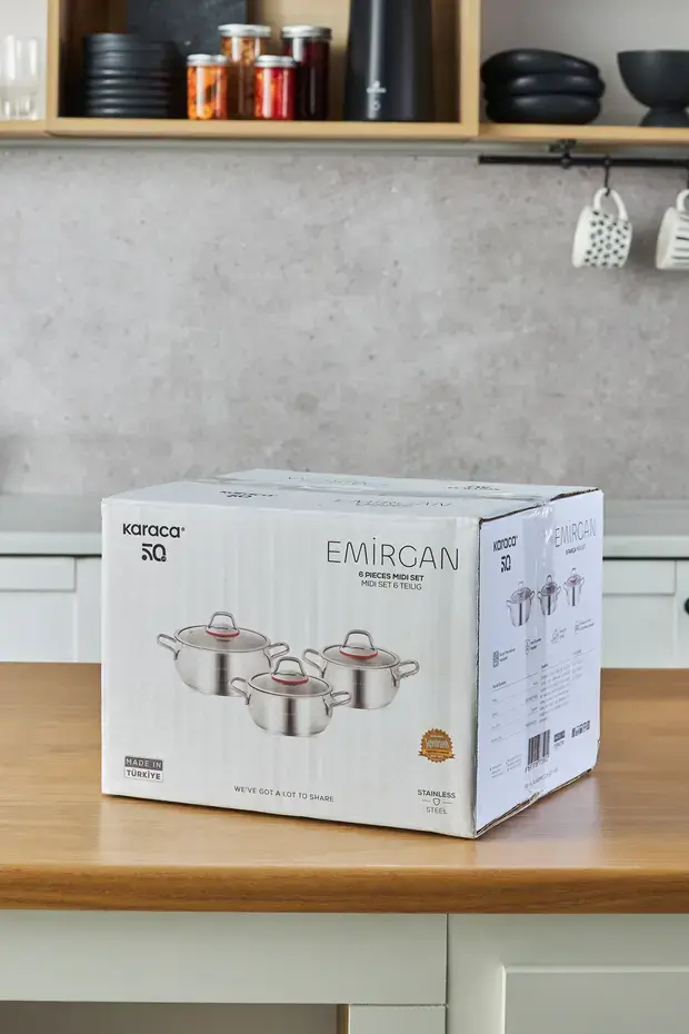 Thumbnail: Karaca Emirgan İndüksiyon Tabanlı 6 Parça Çelik Midi Set