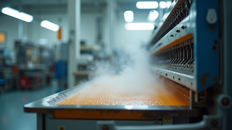 Close-up view of a dyeing machine in a textile lab