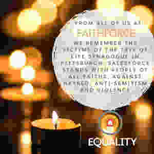A graphic Salesforce made for a vigil after the Tree of Life shooting.
