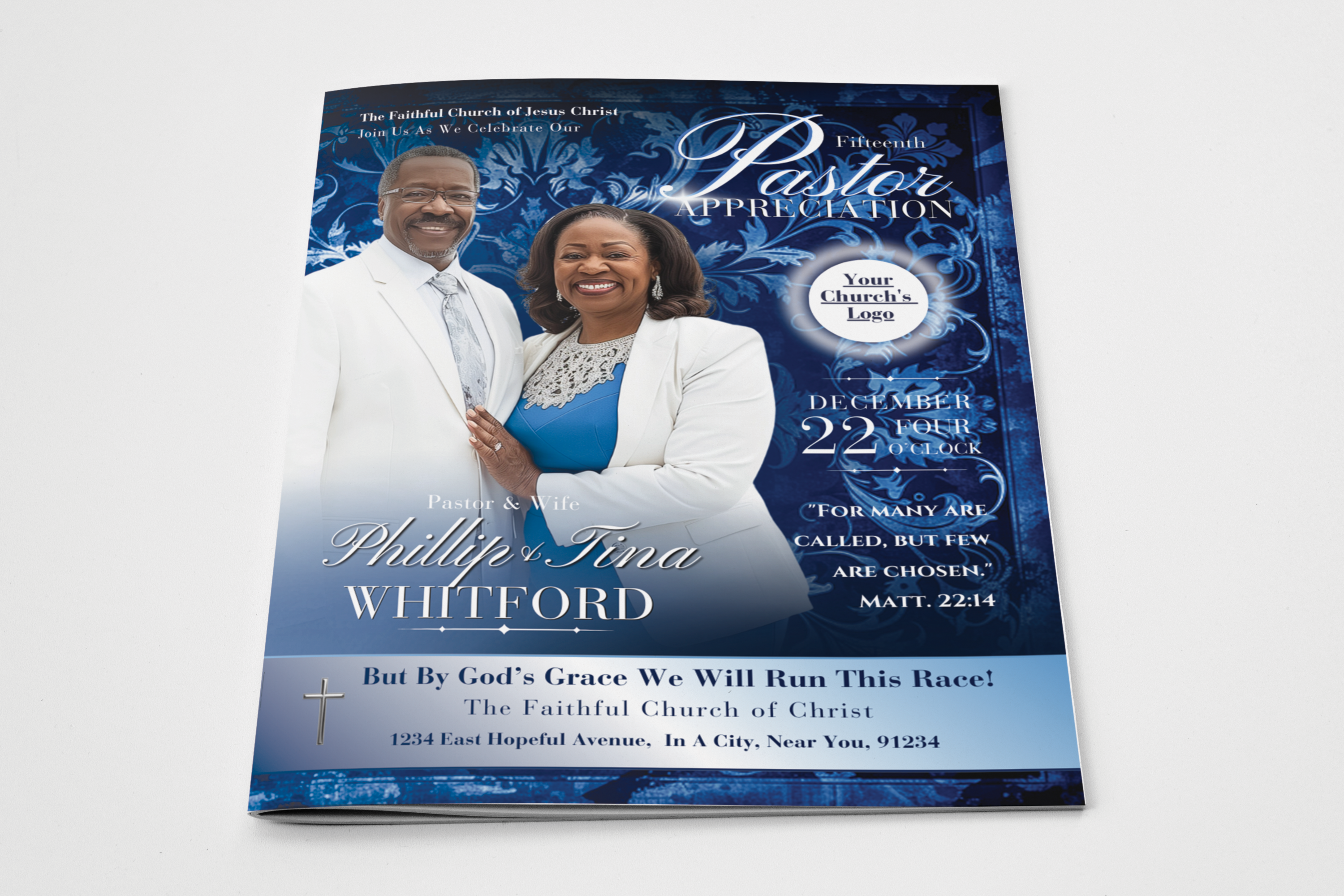 Vintage Blue Church Anniversary Program