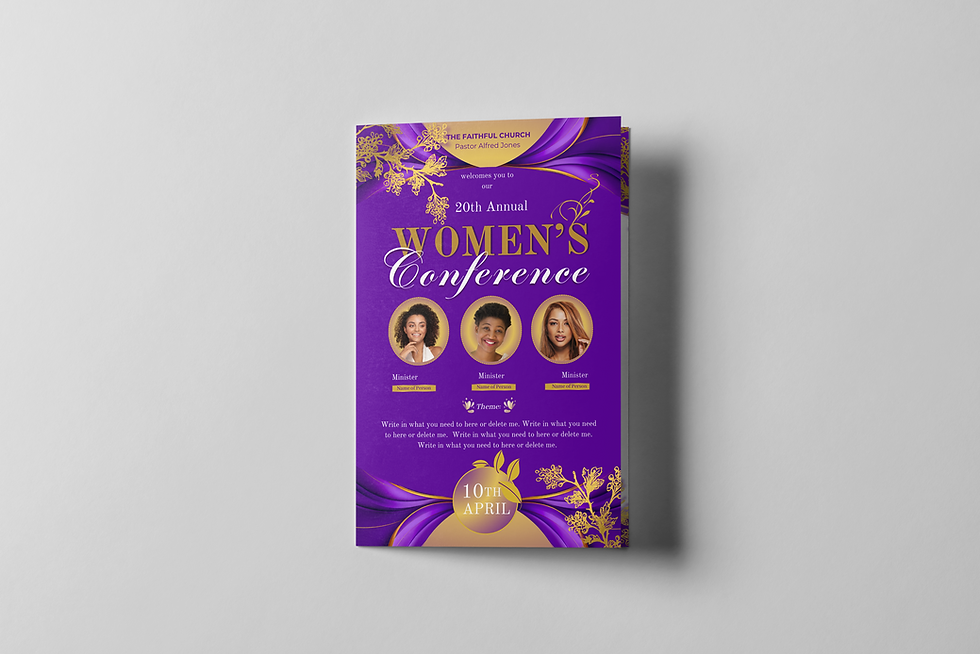 Thumbnail: Royal Purple Gold Women's Ministry Program Template