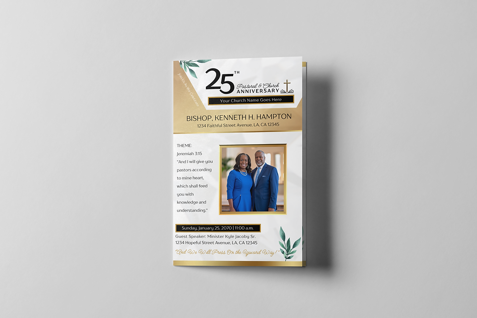 Thumbnail: Church Anniversary Template - White Gold Program Design