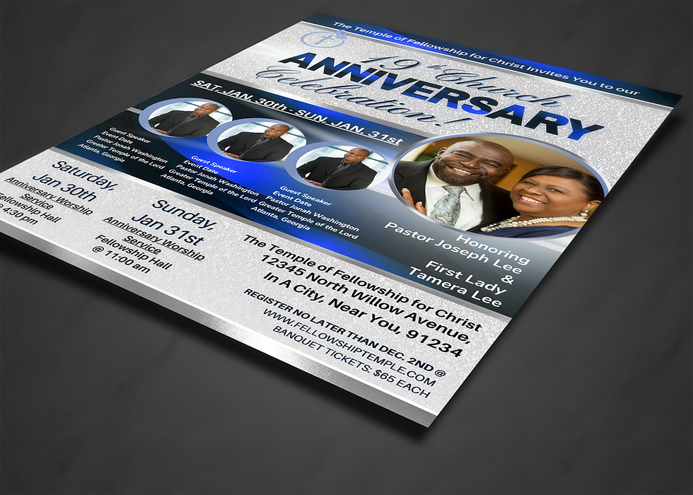 Thumbnail: Church Anniversary Flyer Single USLetter Size Flyer (8.5x11)