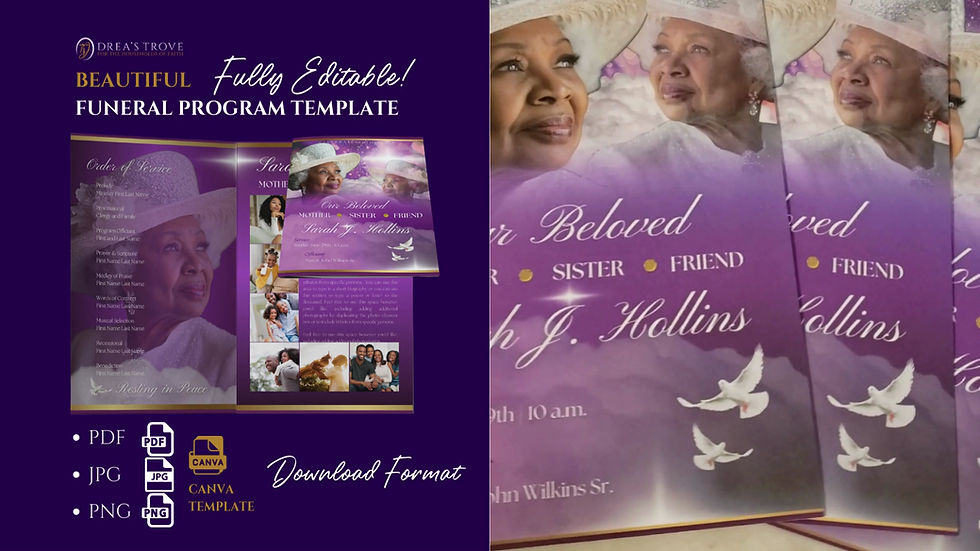 Thumbnail: Purple Beloved Beauty Funeral Program