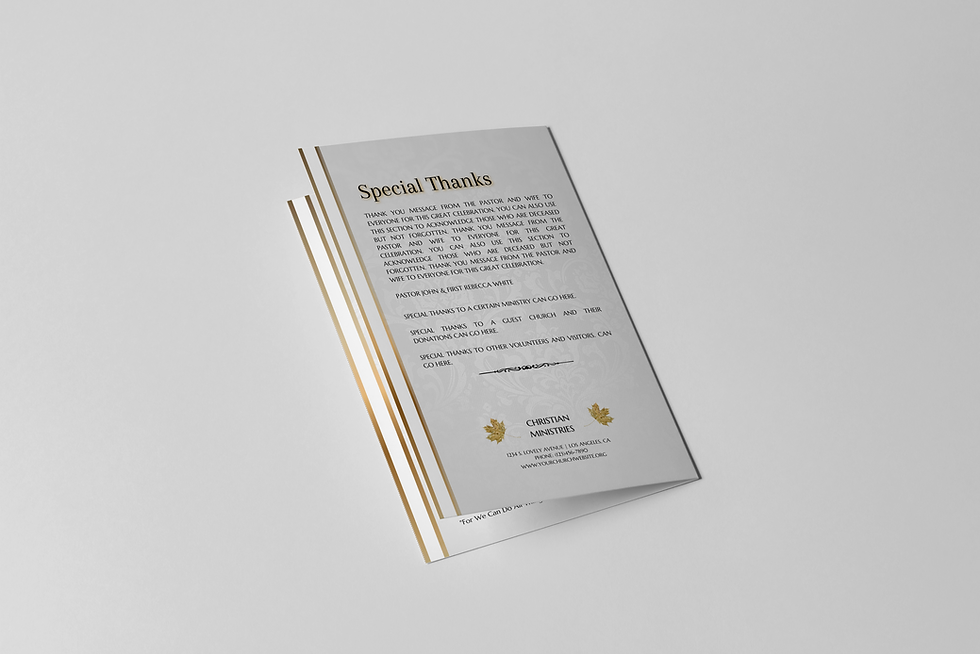 Thumbnail: White & Gold Church Bifold Program