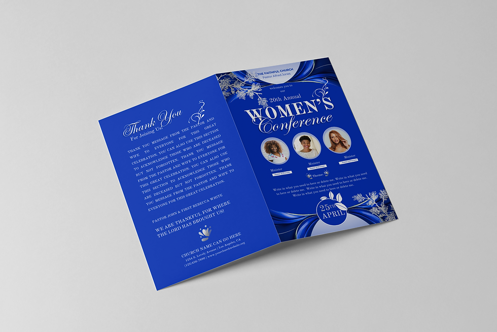 Thumbnail: Blue Royal Sapphire Women's Ministry Program Template