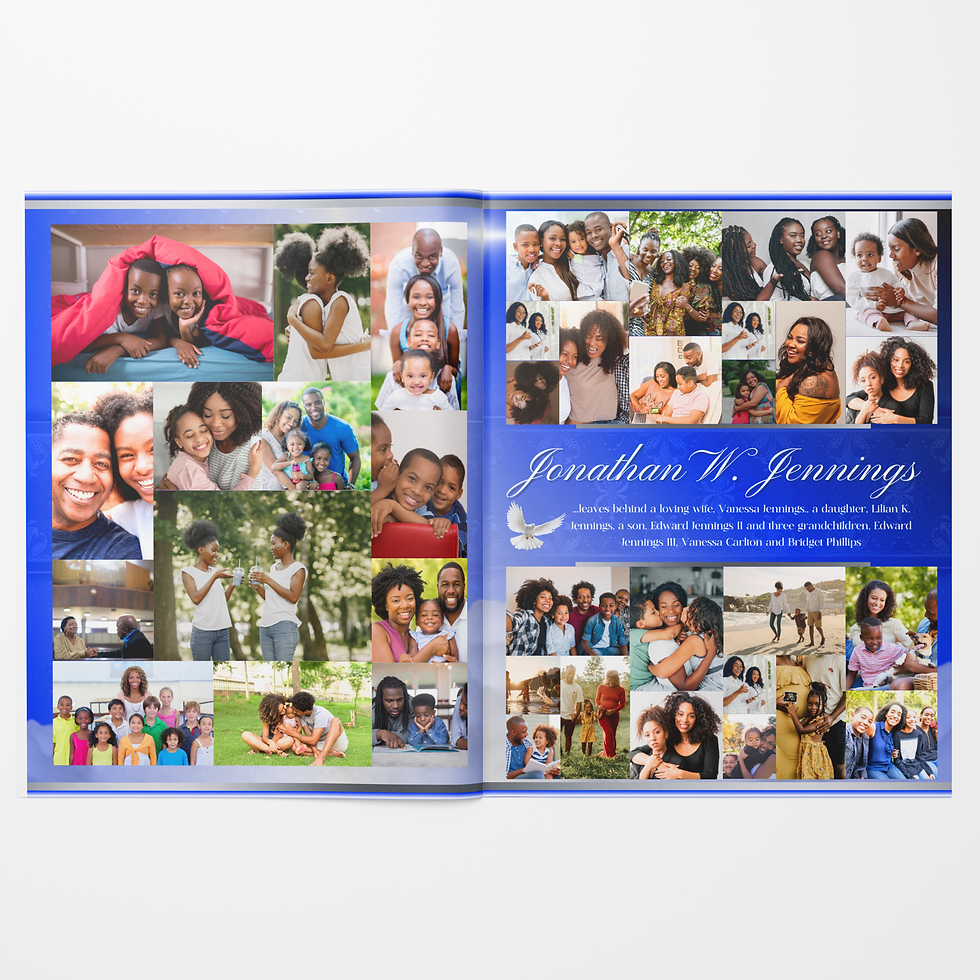 Thumbnail: Rest In Power Blue Silver Obituary Template