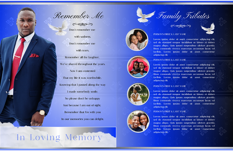 Thumbnail: Rest In Power Blue Silver Obituary Template