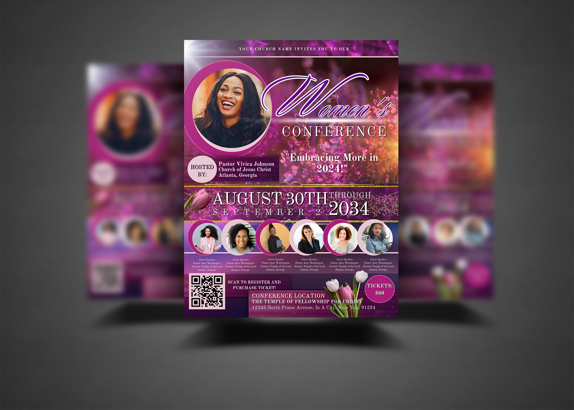 Womens Church Program or Conference Flyer Editable