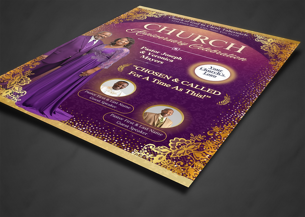 Thumbnail: Beautiful Purple & Gold Church Flyer