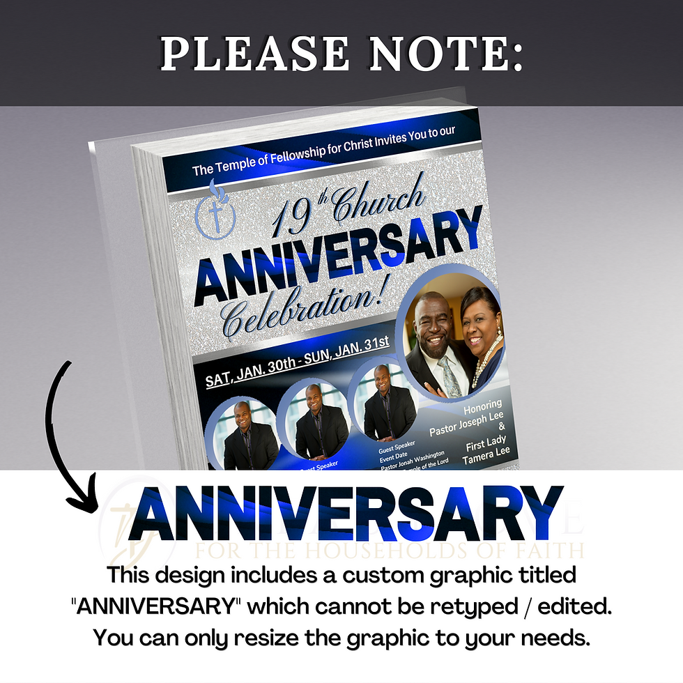 Thumbnail: Church Anniversary Flyer Single USLetter Size Flyer (8.5x11)