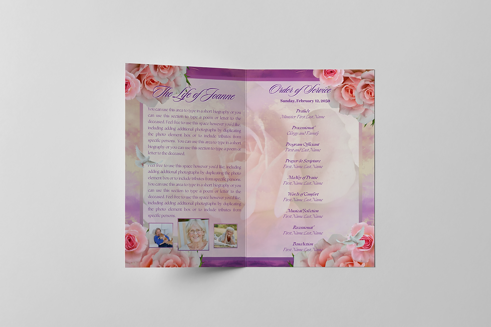 Editable Funeral Program Template