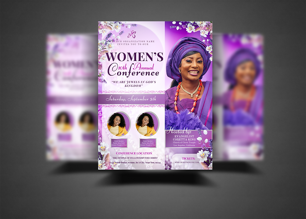 Thumbnail: Bejeweled Purple Womens Retreat or Brunch Church Flyer