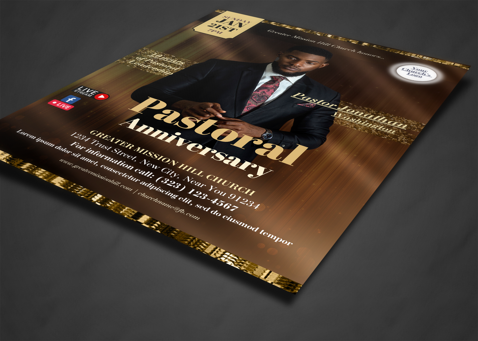 Pastoral Anniversary Flyer