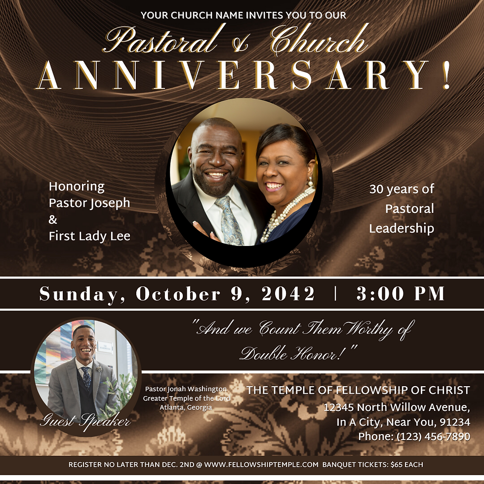 Thumbnail: Brown Church Anniversary Flyer Social Post
