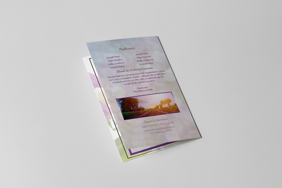 Thumbnail: Bright Florals Funeral Program Template