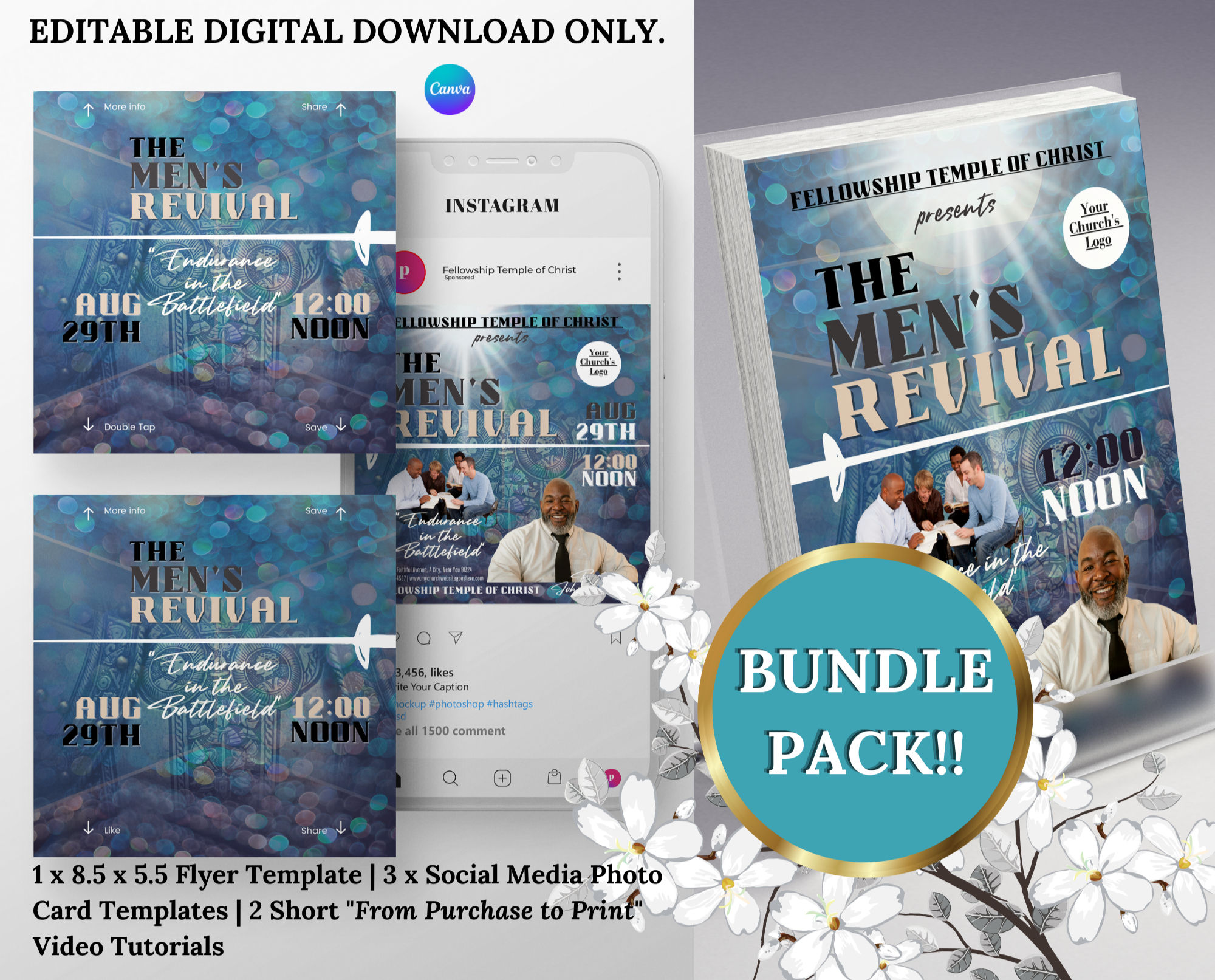 Men's Revival Church Flyer Bundle