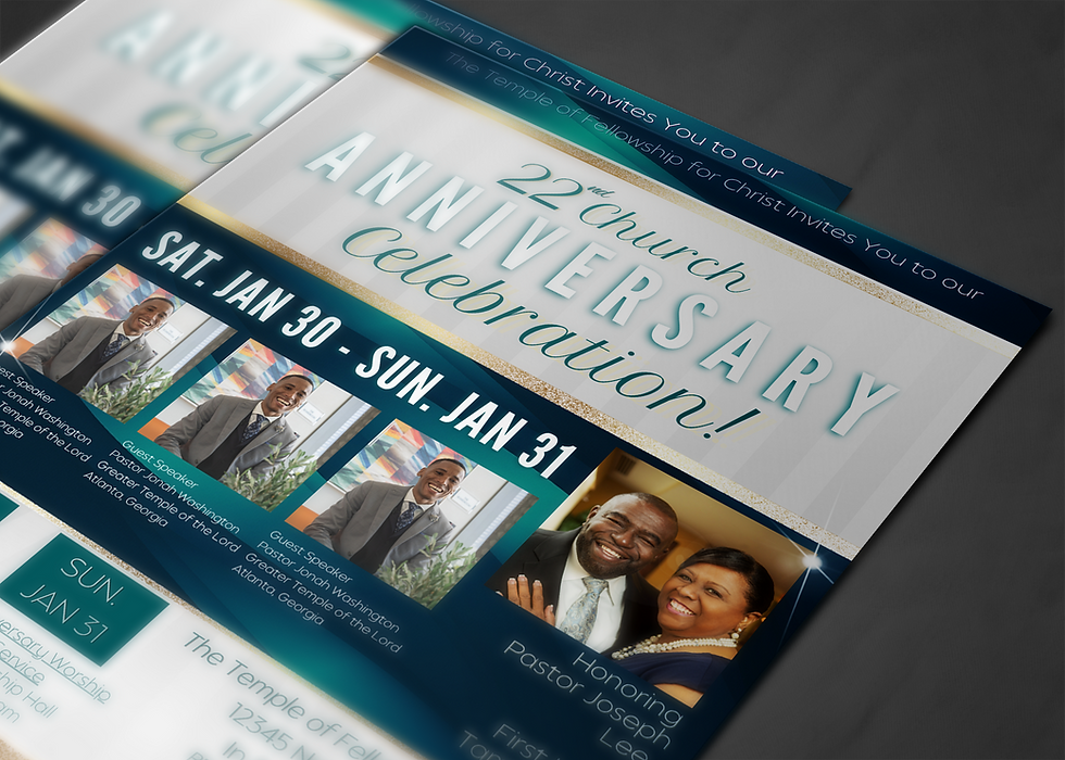 Thumbnail: Church Anniversary Flyer Single Flyer - Deep Green & Gold