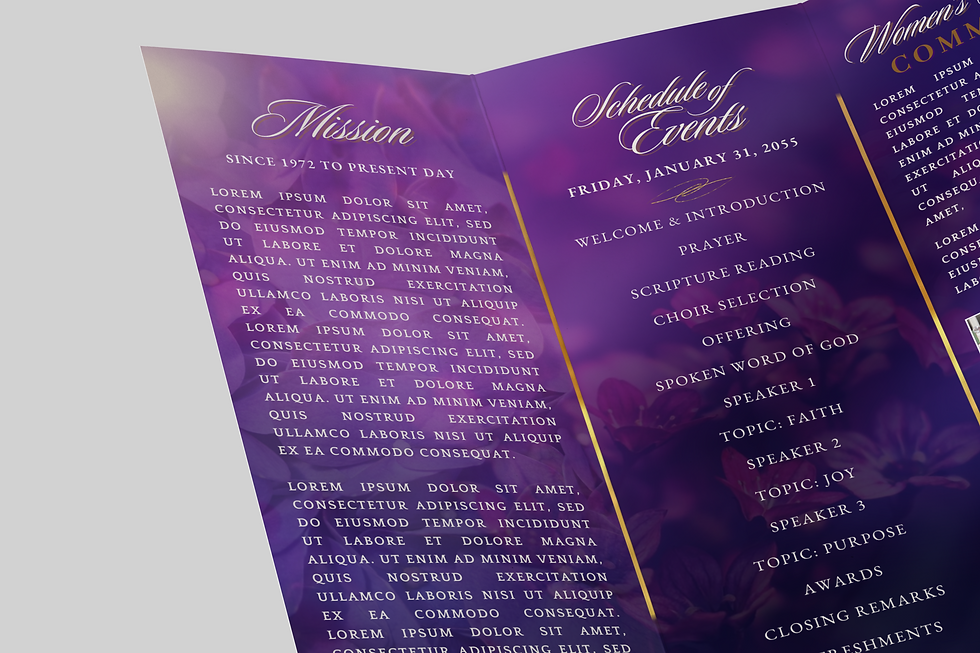 Thumbnail: Women's Church Trifold Program Church Service Template