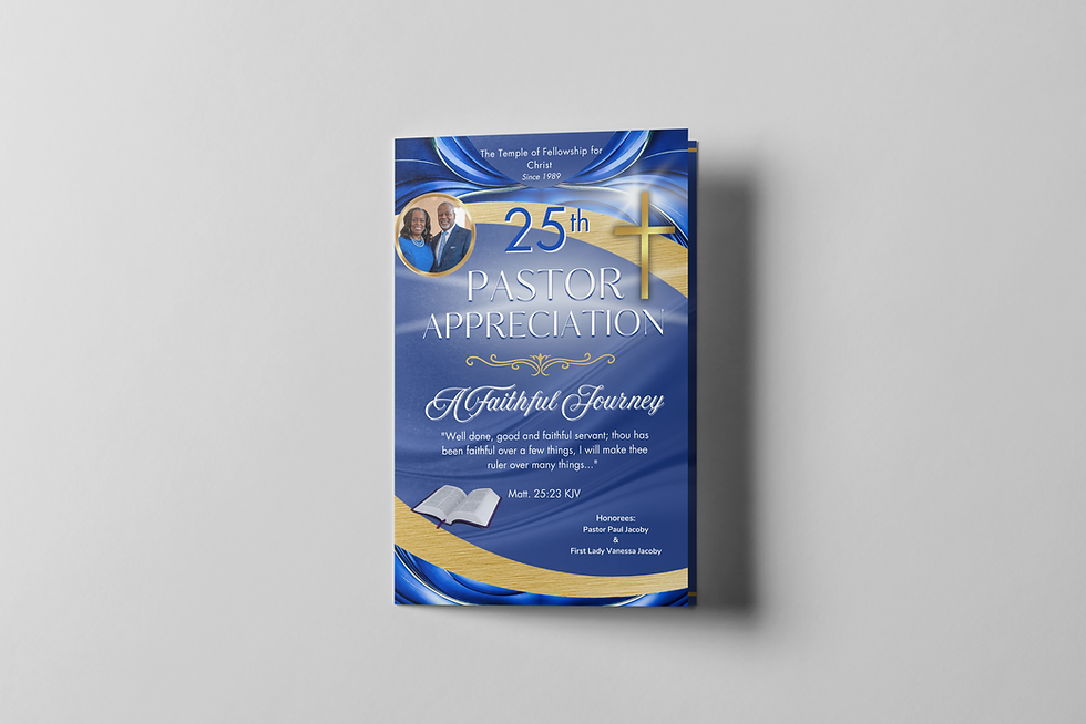 Thumbnail: Fancy Blue Gold Pastor Appreciation Program