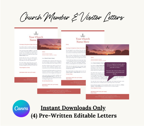 Church Welcome Letter / Canva Member Template | Drea's Design Trove
