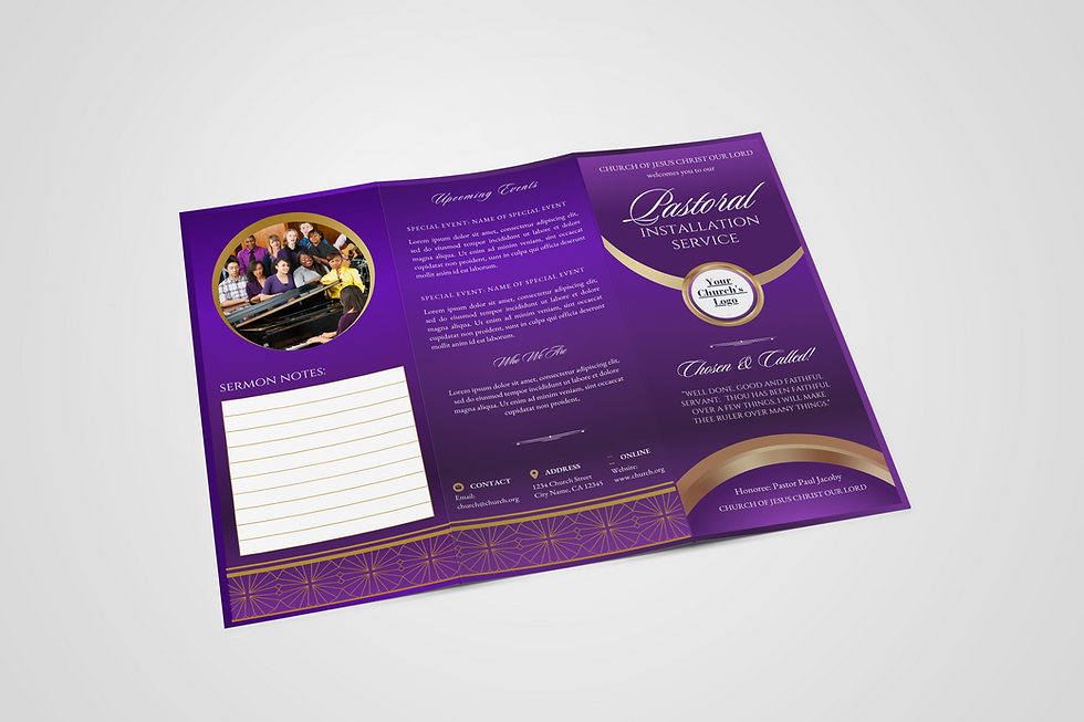 Thumbnail: Purple Gold Church Program Trifold