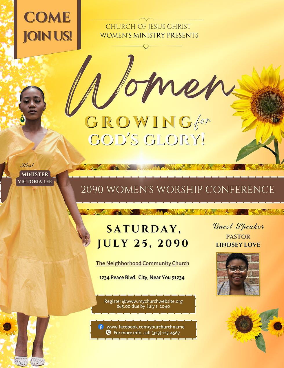 Thumbnail: Yellow Women's Church Retreat Flyer