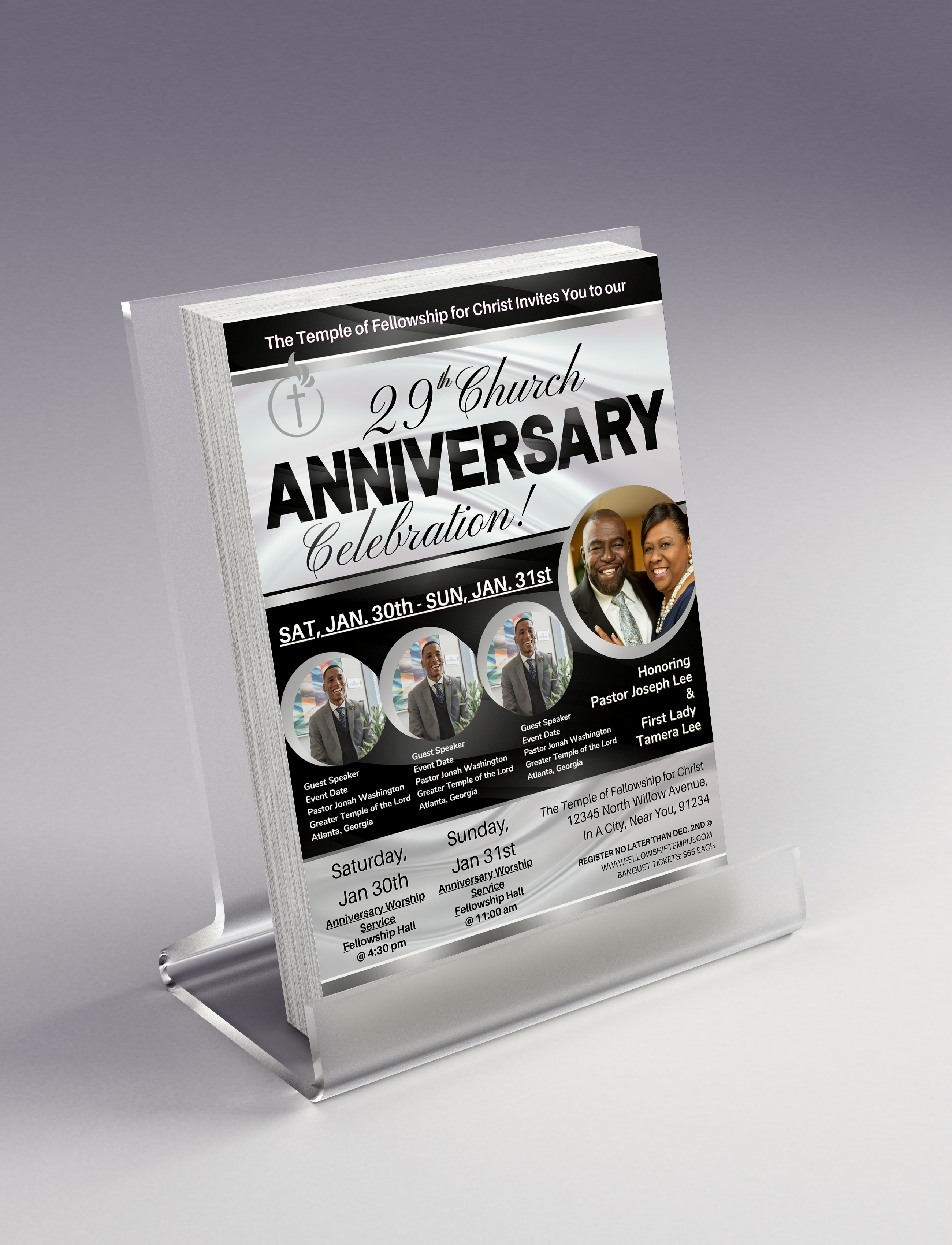 Church Anniversary Flyer Single US Letter Template